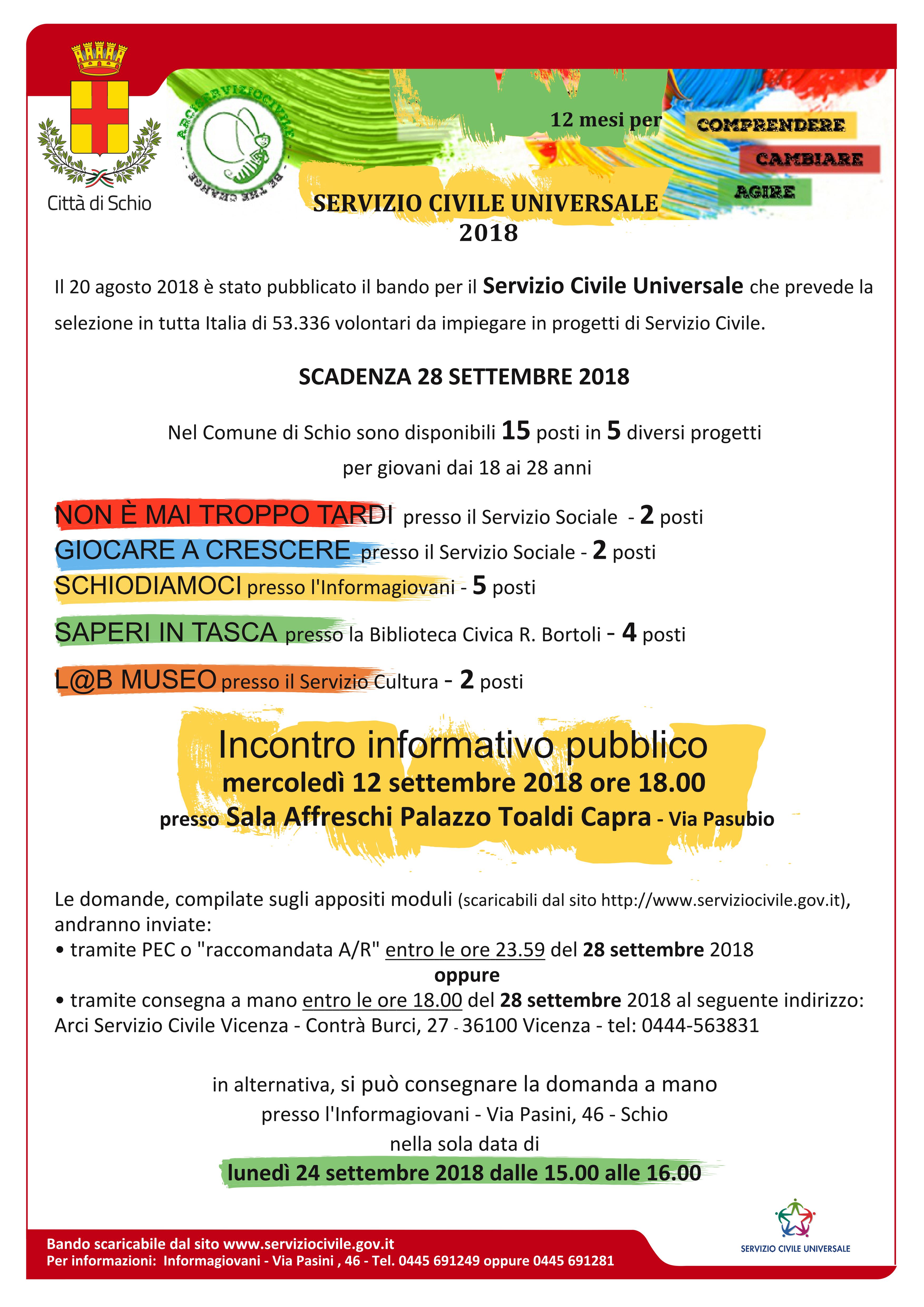 Servizio Civile Universale a Schio! 2018