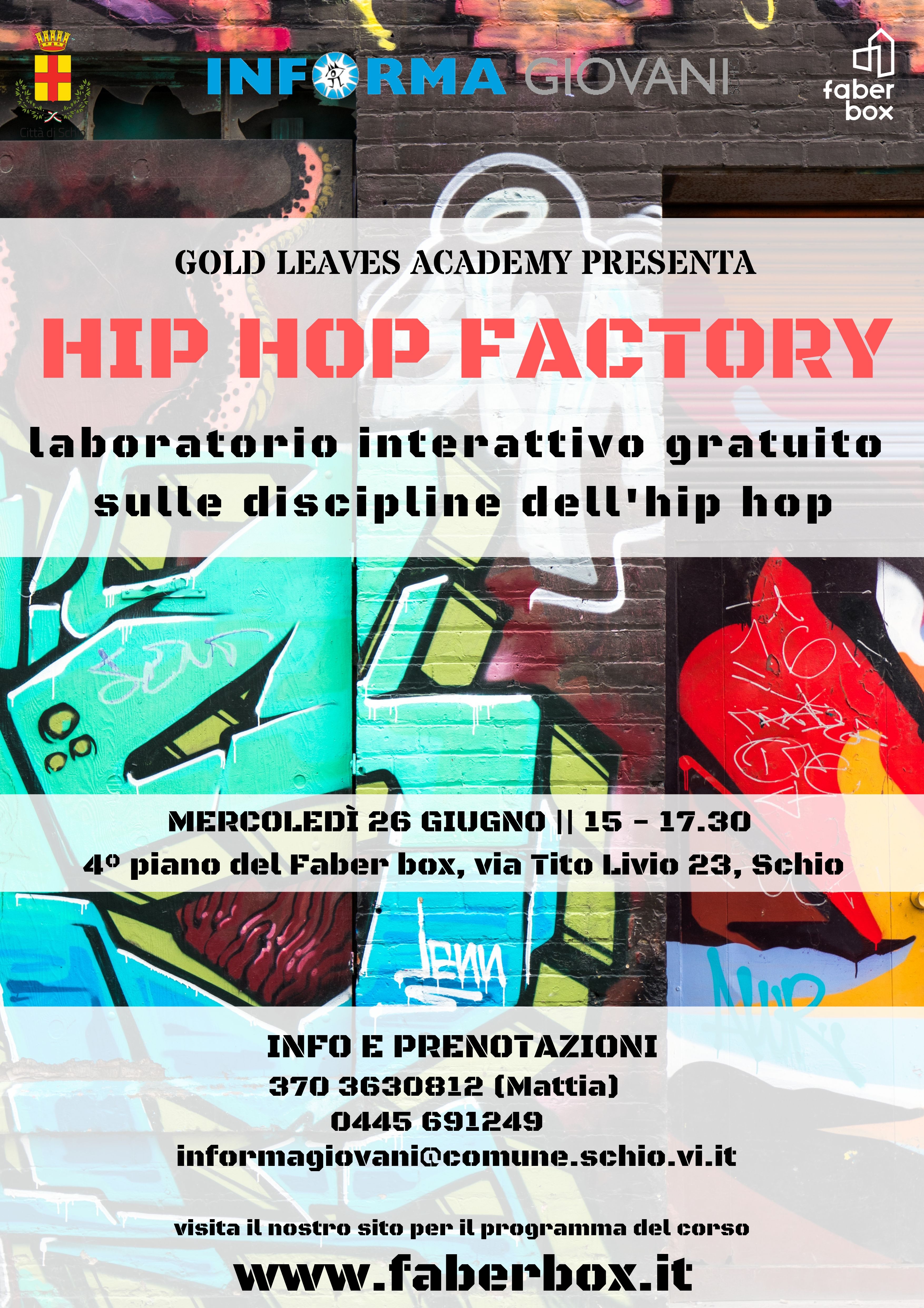 HIP HOP FACTORY – laboratorio gratuito & Dj set live