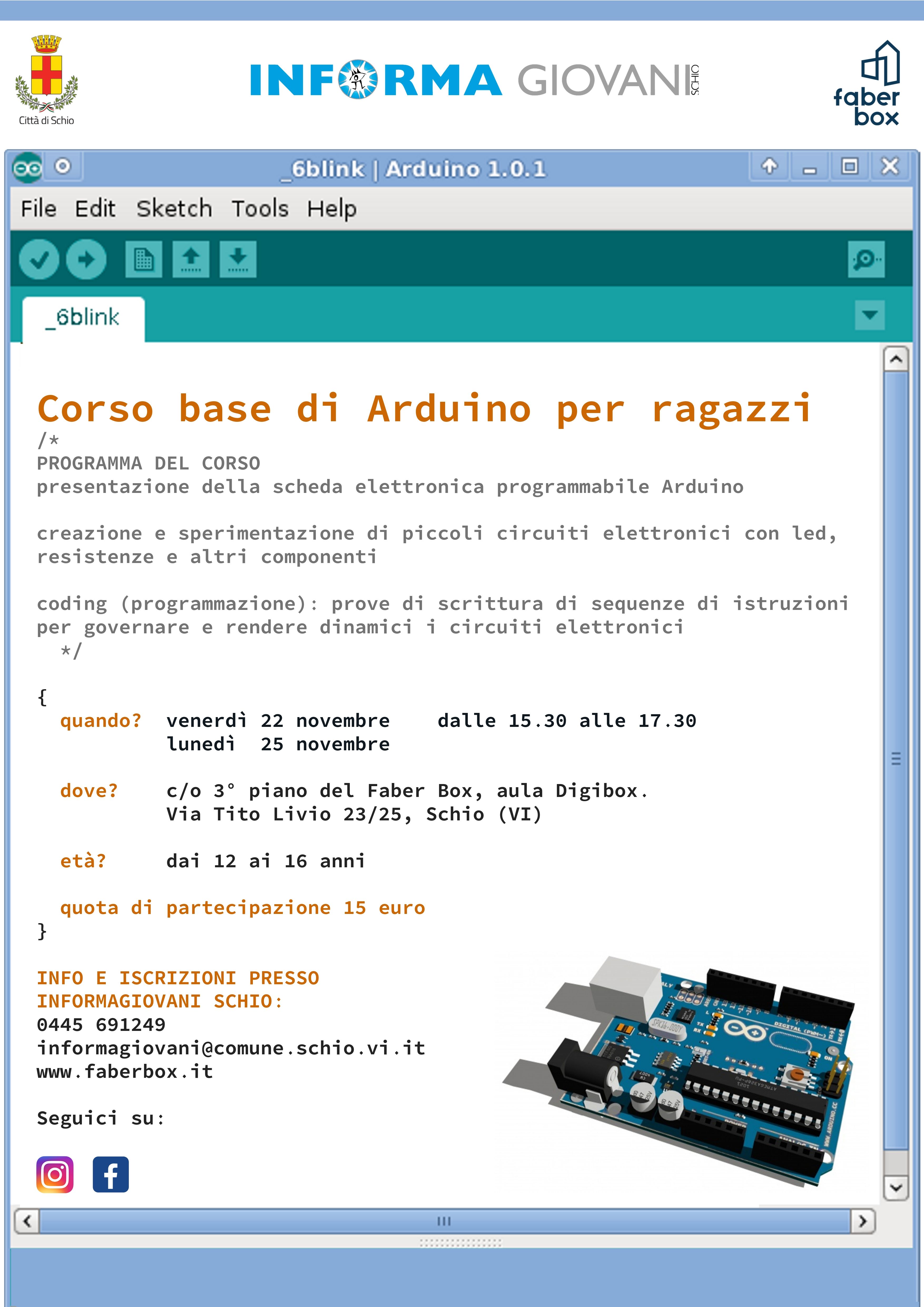 Corso base di Arduino per ragazzi