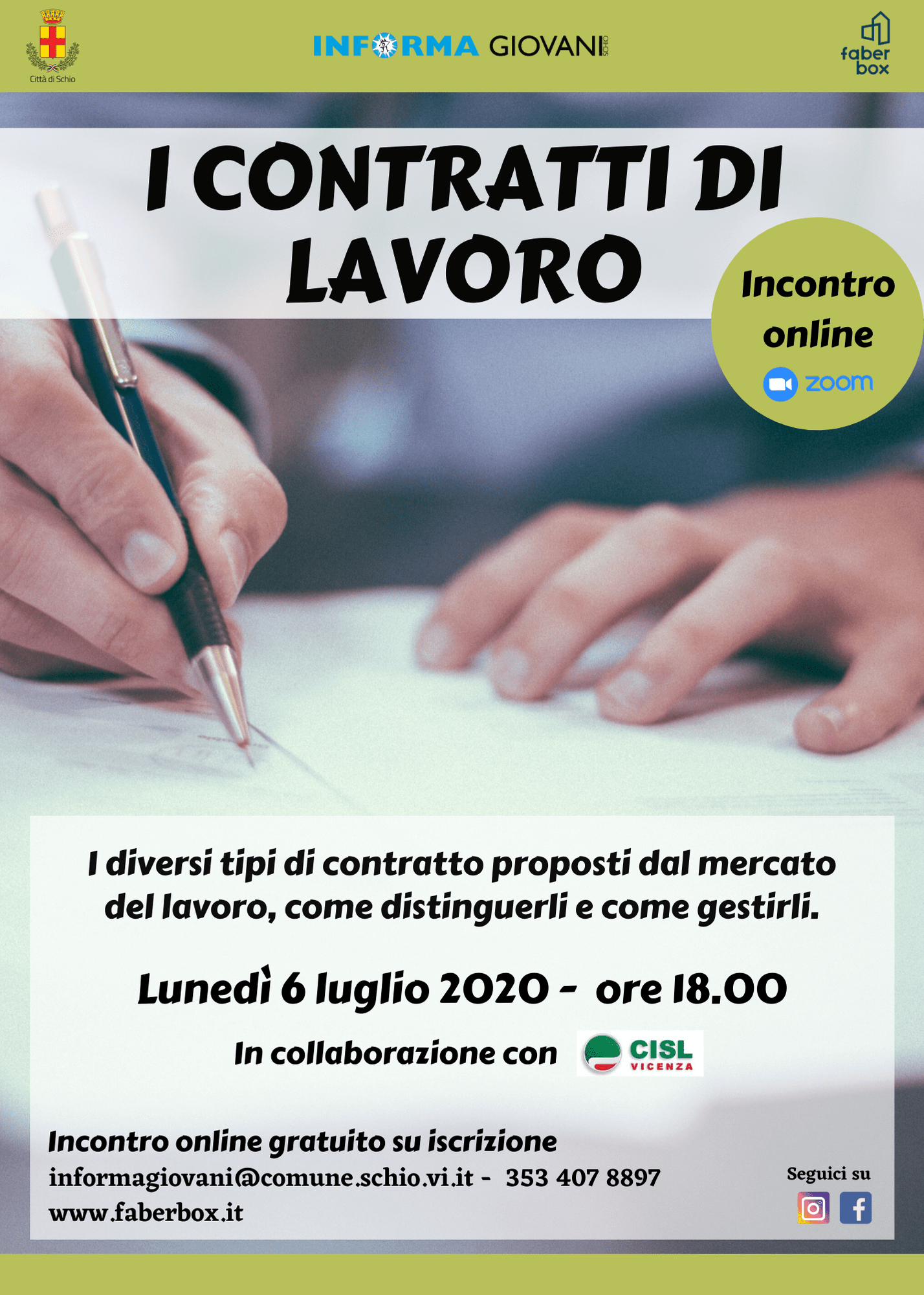 INCONTRO ONLINE: I CONTRATTI DI LAVORO