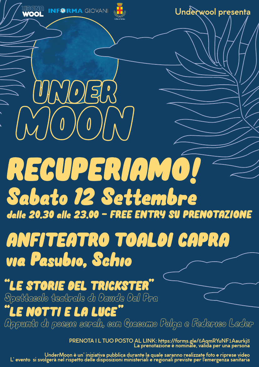 UNDERMOON – POESIA E TEATRO ALL’ANFITEATRO TOALDI CAPRA