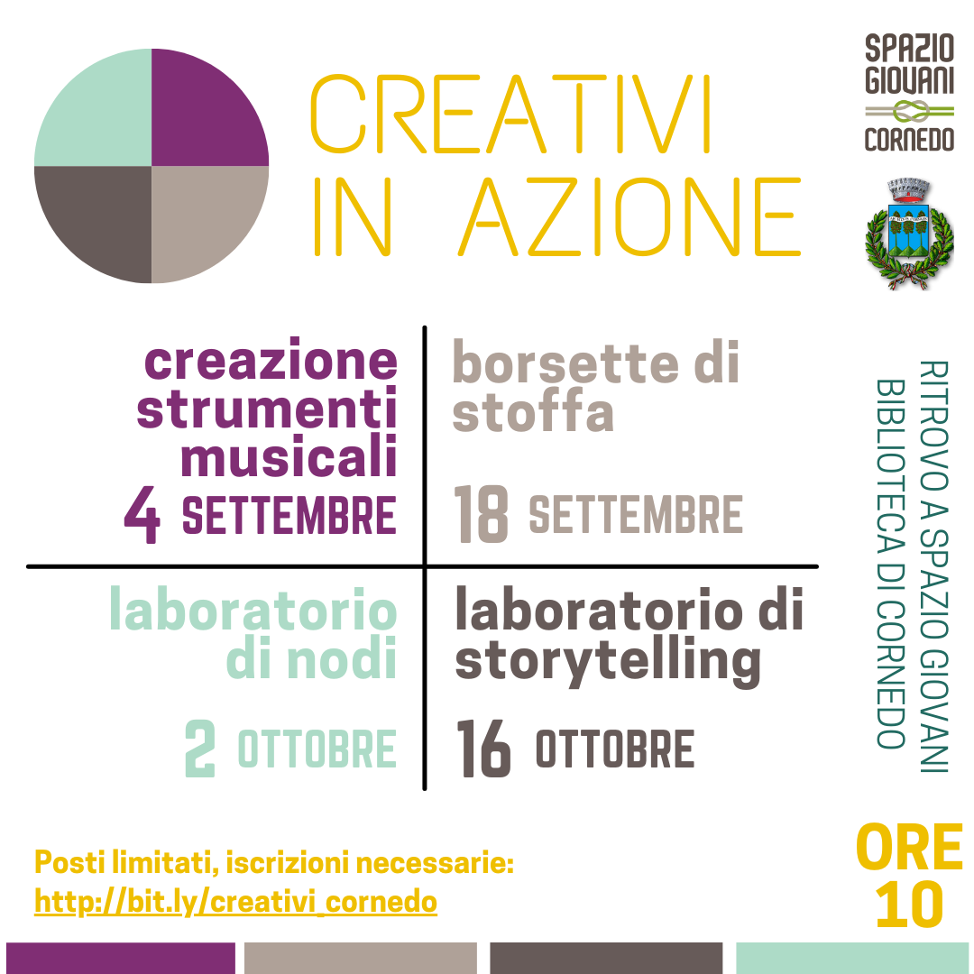 CREATIVI IN AZIONE! I laboratori di settembre e ottobre