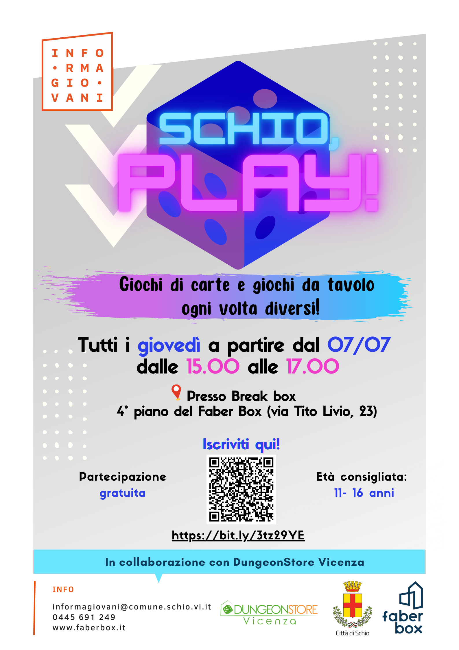 Schio, Play! Laboratorio di giochi da tavolo al Faber Box