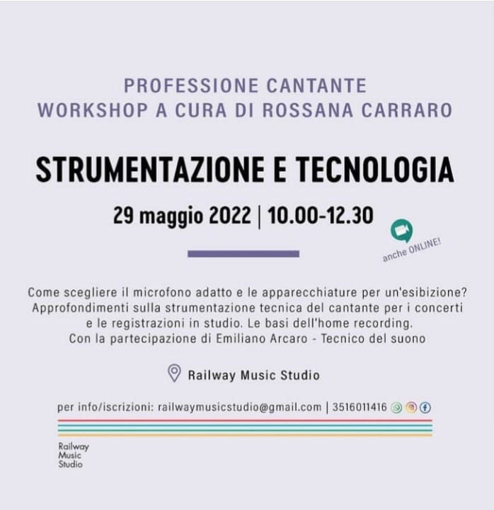 WORKSHOP “PROFESSIONE CANTANTE” | STRUMENTAZIONE E TECNOLOGIA