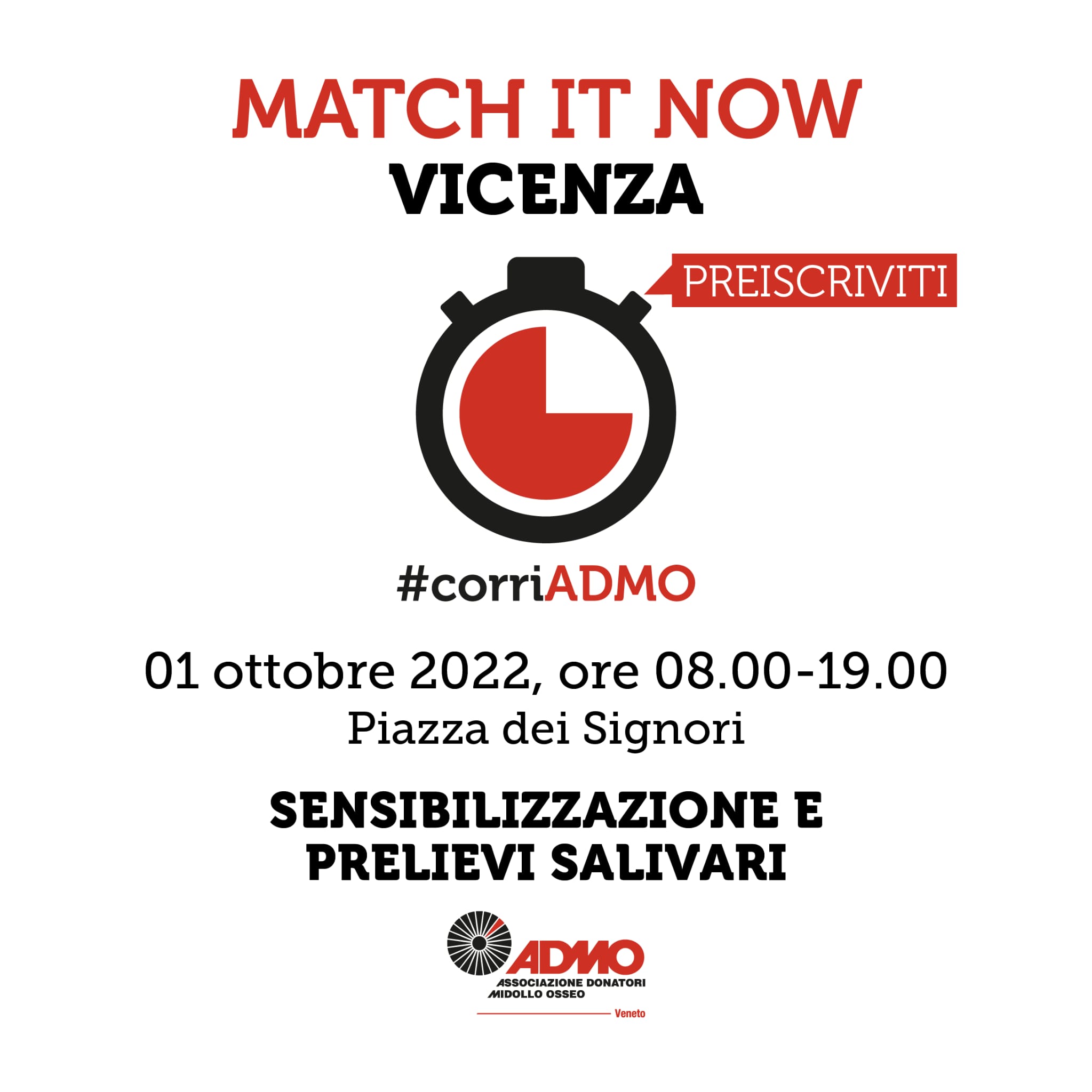 ADMO – “Match it Now” è l’evento nazionale dedicato alla donazione del midollo osseo