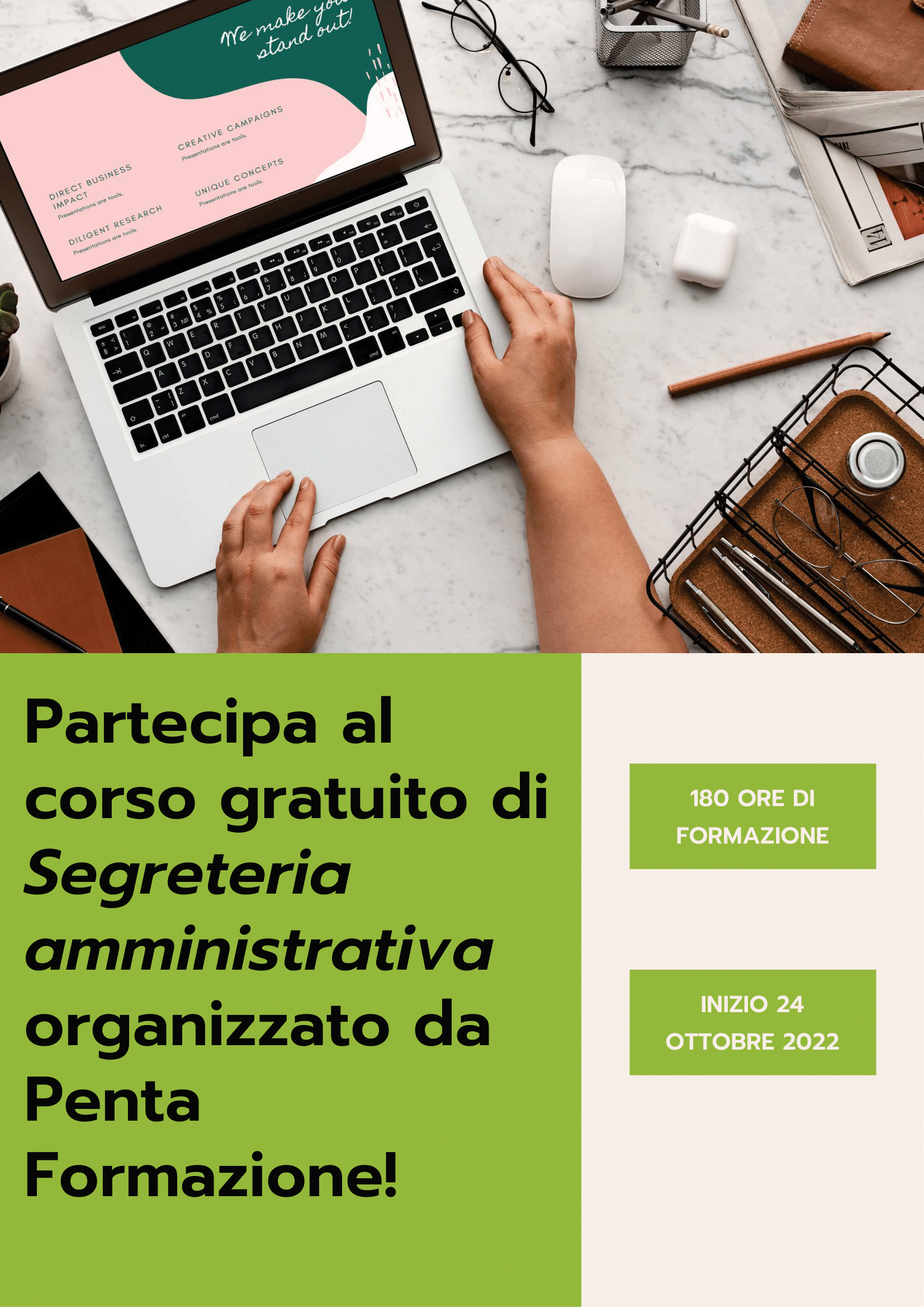 Corso gratuito di Segreteria amministrativa – Penta Formazione