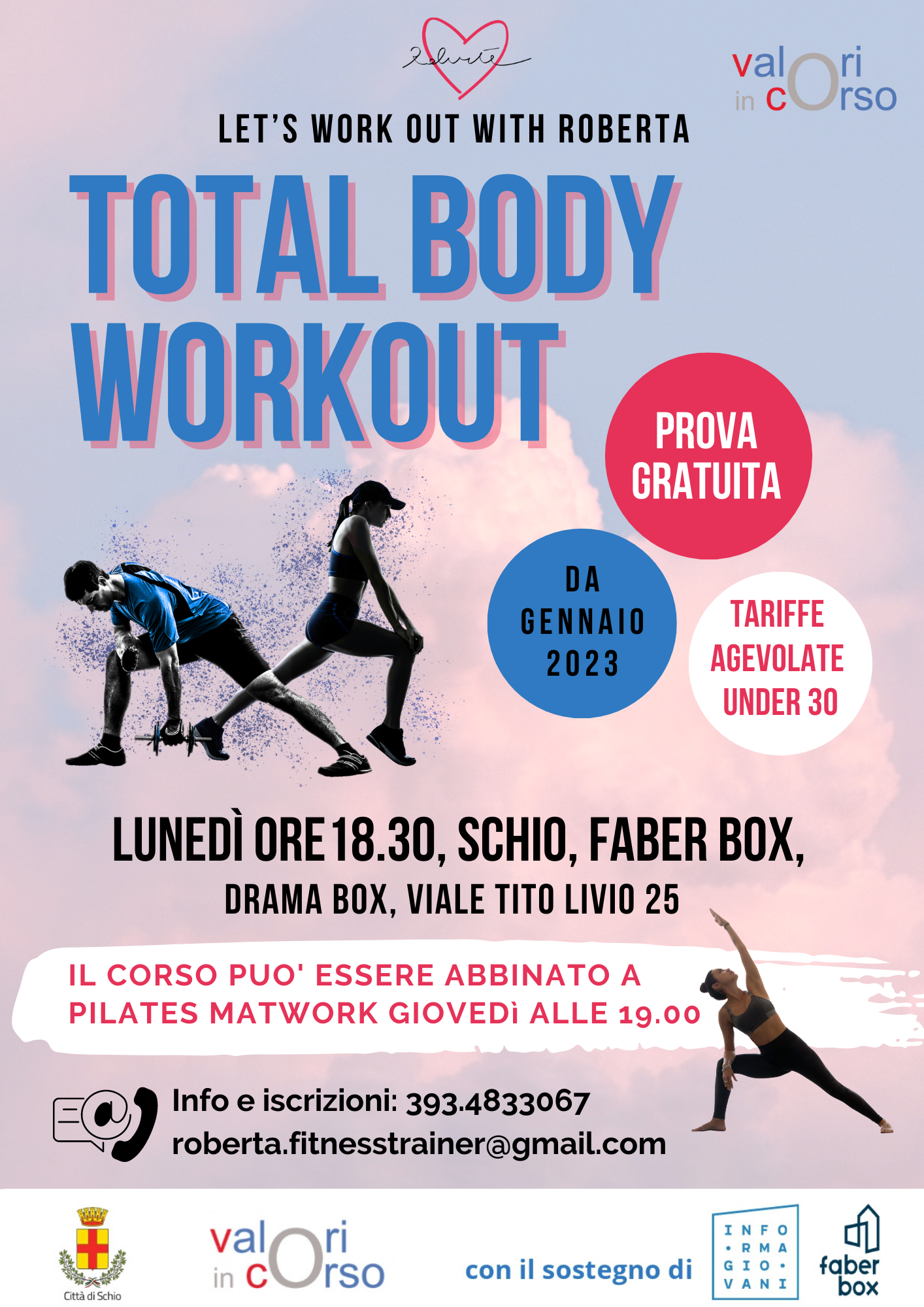 NUOVI CORSI TOTAL BODY WORKOUT E PILATES MATWORK