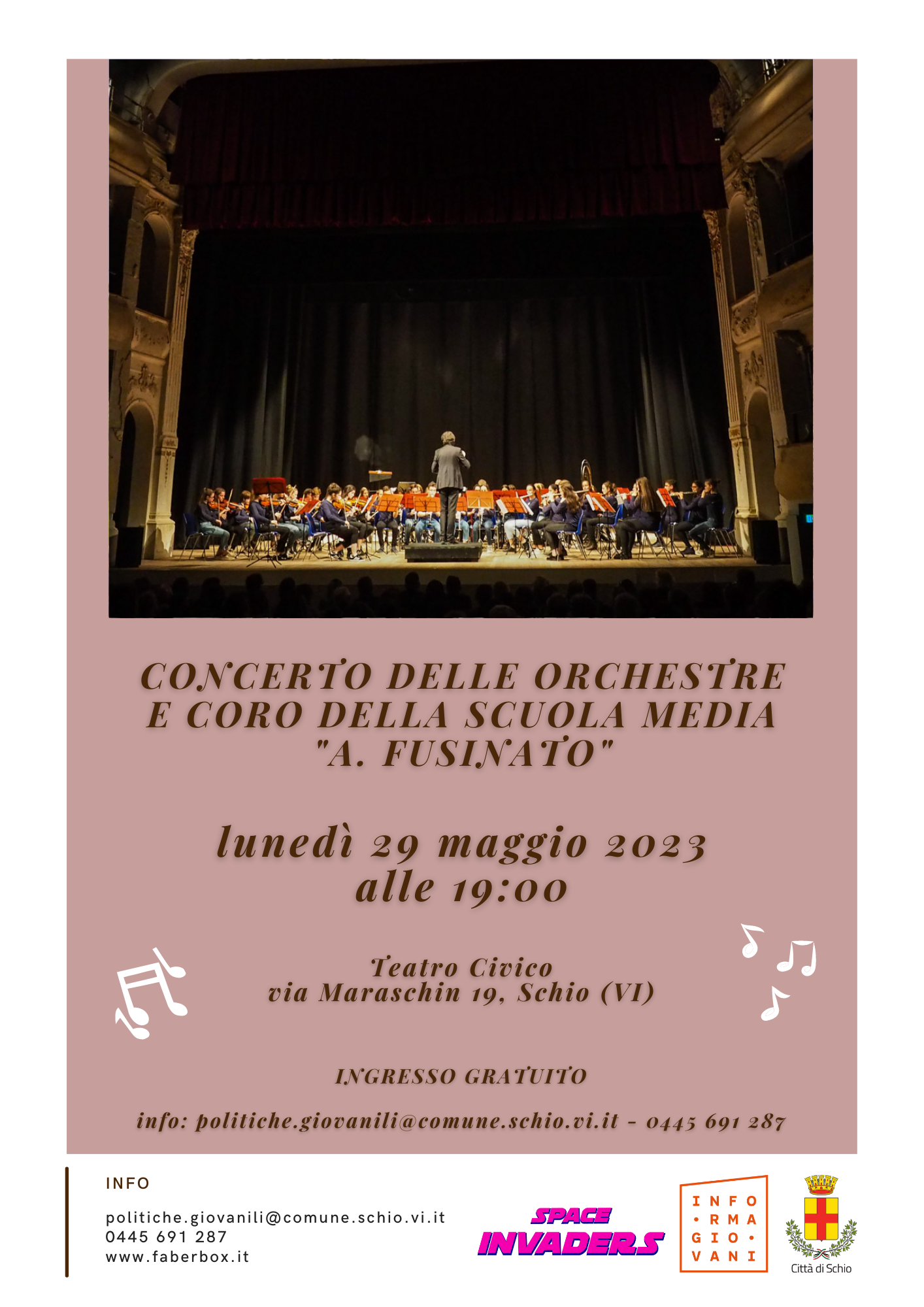 Concerto delle Orchestre e coro delle Scuole medie “A. Fusinato”