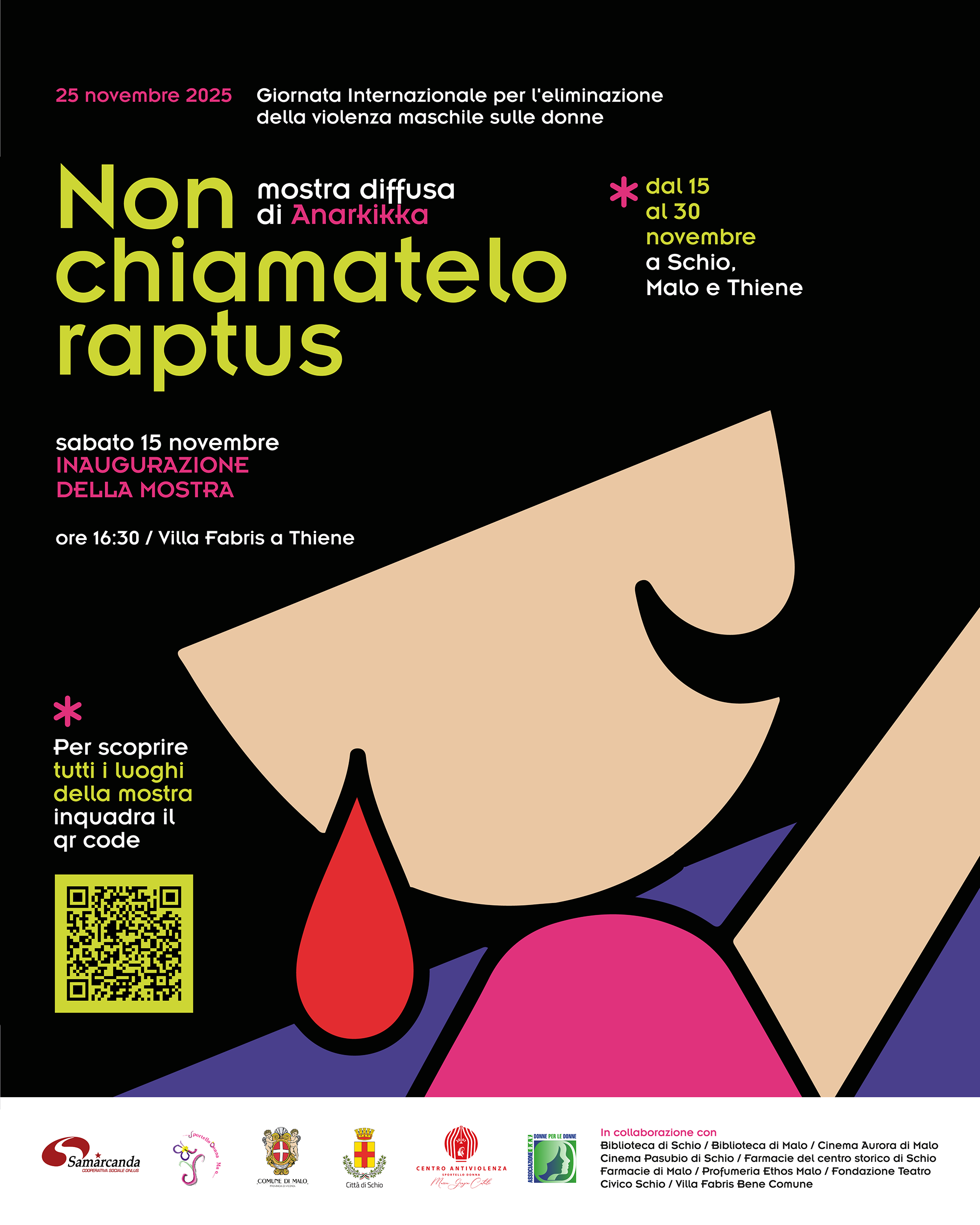 “Non chiamatelo raptus” di Anarkikka mostra diffusa dal 15 al 30 novembre