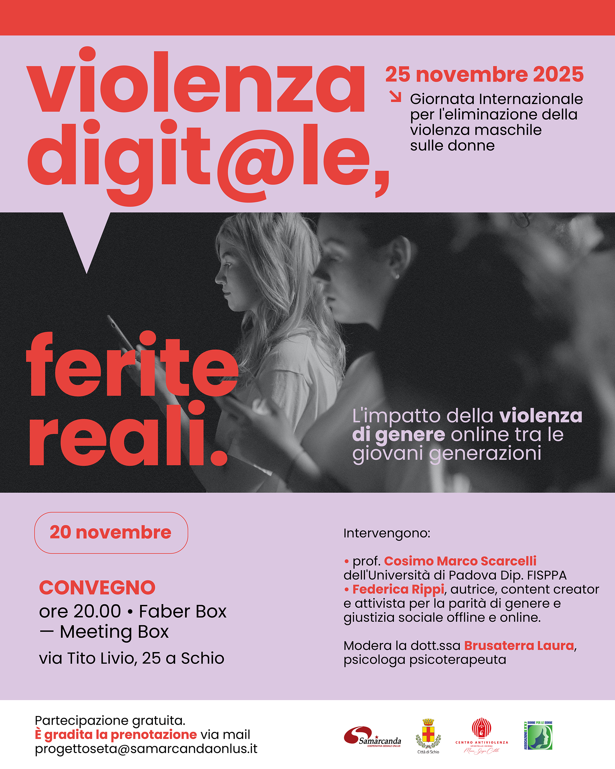 Violenza digit@le, ferite reali – Convegno 20 novembre