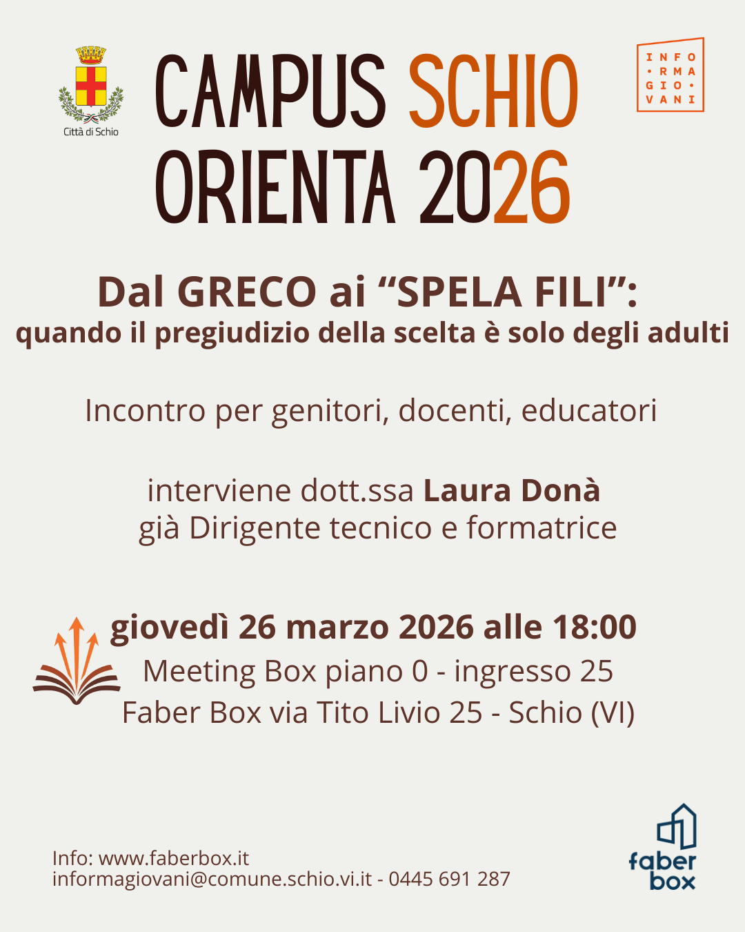 Campus Schio Orienta 2026 – incontri preparatori
