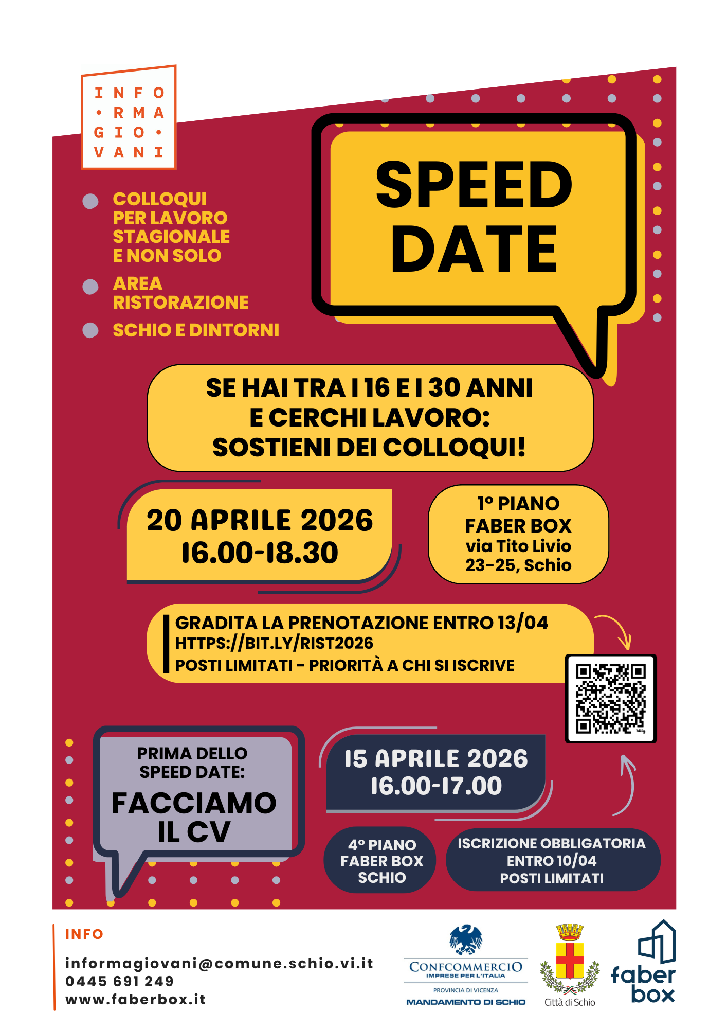 SPEED DATE 2026: COLLOQUI PER LAVORO STAGIONALE