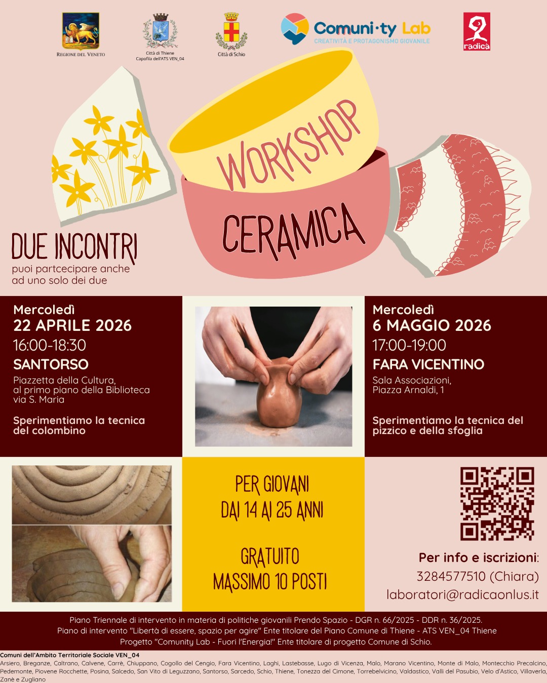 WORKSHOP DI CERAMICA – laboratori Comunity Lab